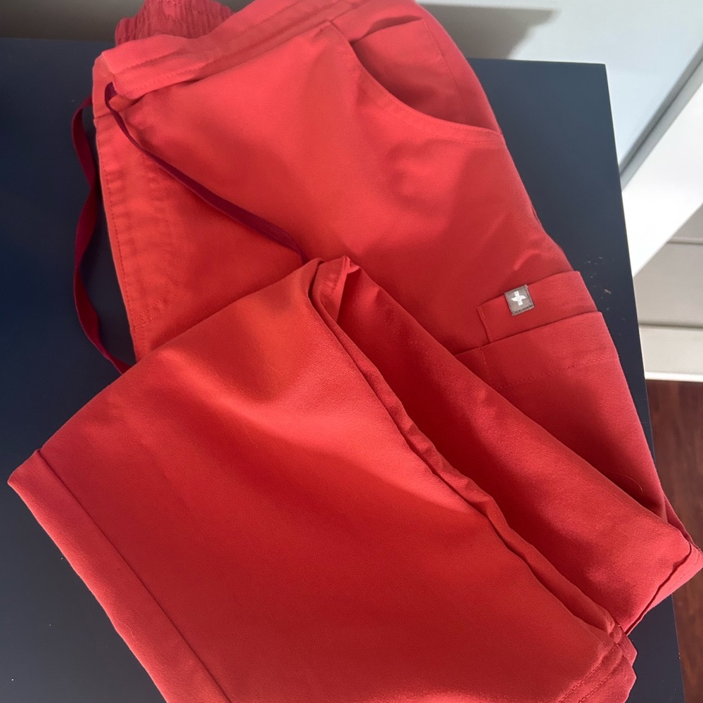 Figs Red Cargo Pants Vibrant Style